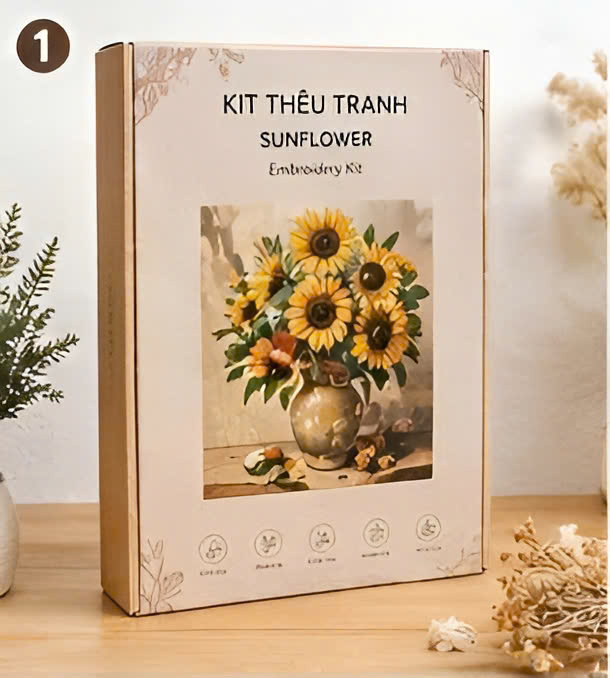 Bộ Kit Tranh Thêu DIY Hoa Hướng Dương