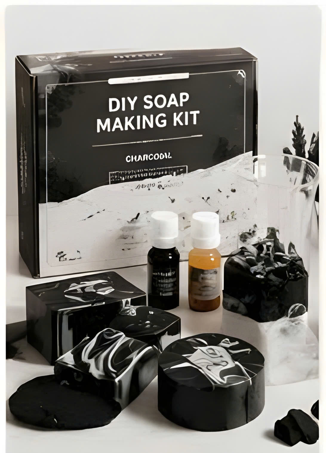 Kit Làm Xà Phòng Than Hoạt Tính DIY