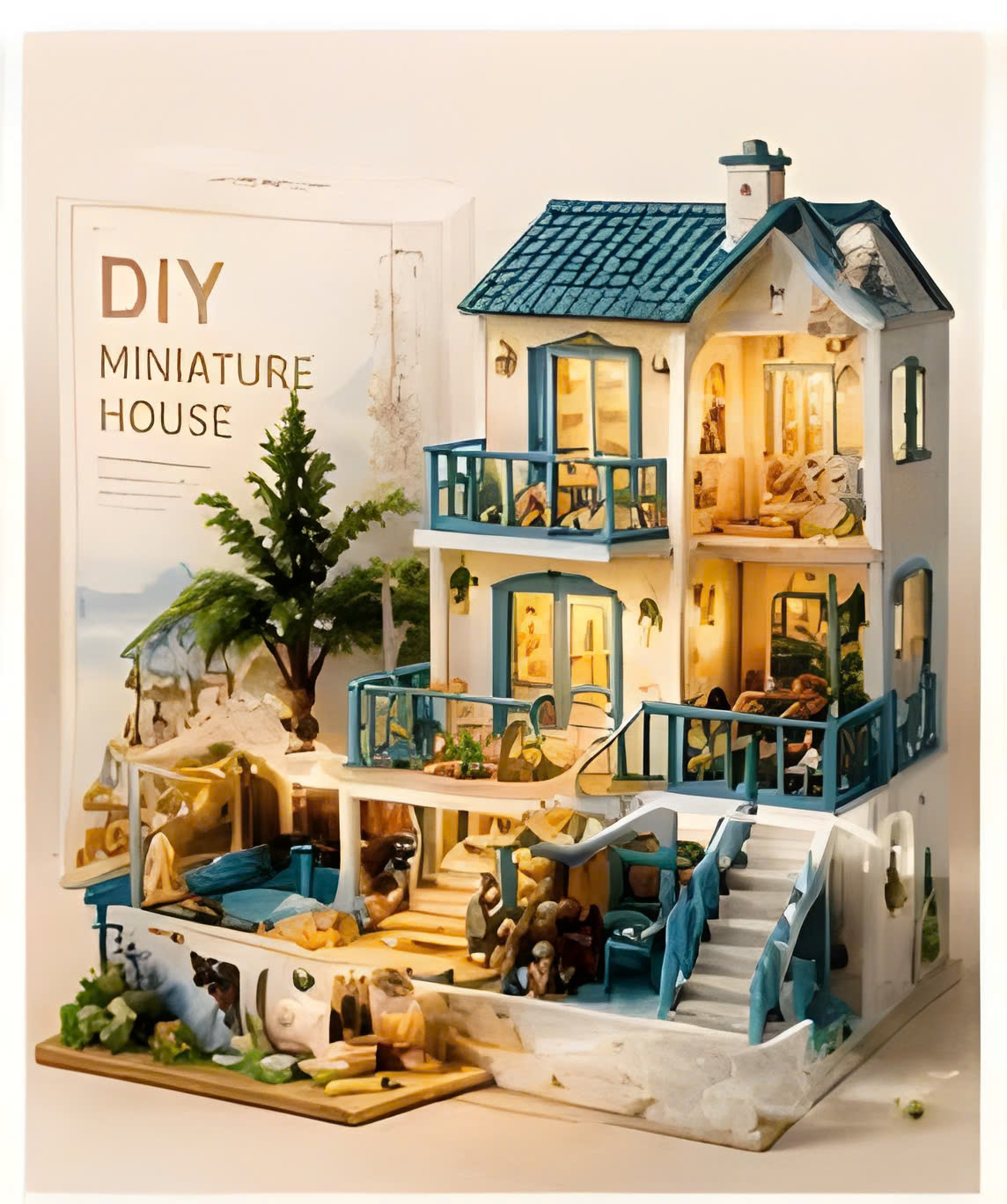 Kit Nhà Mini Ngôi Nhà Bên Biển DIY