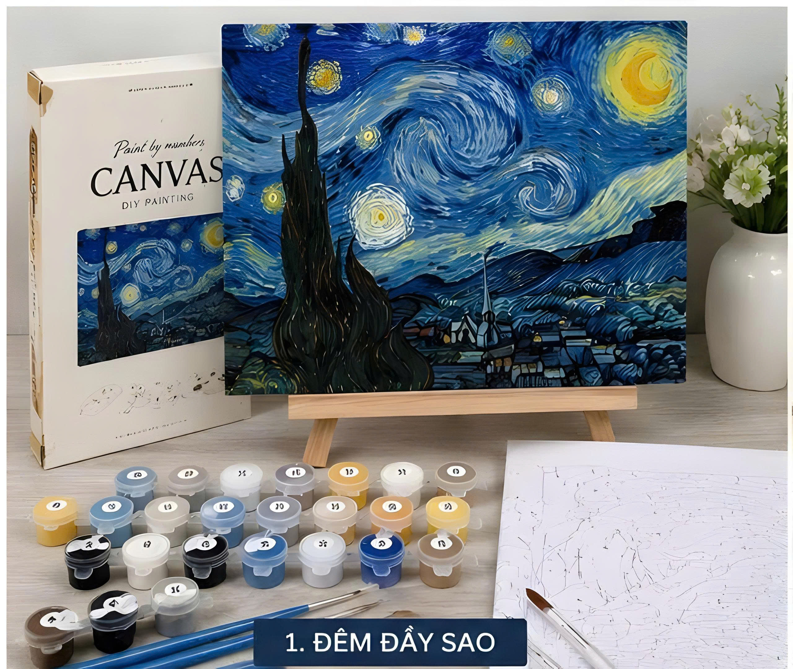 Kit Vẽ Tranh Canvas Đêm Đầy Sao DIY