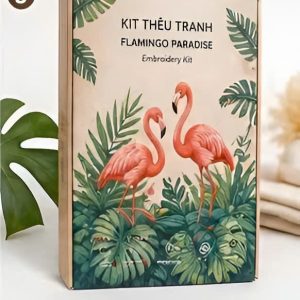 Bộ Kit DIY Tranh Thêu Hồng Hạc Nhiệt Đới